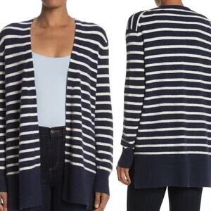 Madewell Walker Striped Open Front Cardigan Sweater Blue/White Size XXS
